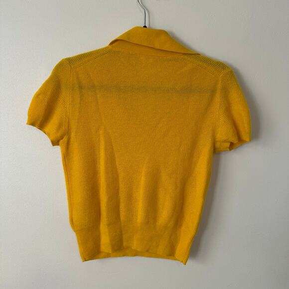 J. Crew dark yellow cashmere knit short sleeve sweater top size S - Picture 11 of 13